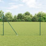 vidaXL Šesťuholníkové oplotenie Zelené 1.5x10 m Oceľ, vidaXL Oplotenie s hrotmi 7 ks Ø32 mm 170 cm Pozinkovaná oceľ