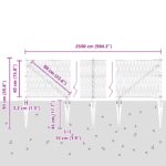Hexagonálny plot vidaXL Zelený 0.4x25 m Oceľ, Kus plotov vidaXL so špicom 13 ks Ø32 mm 60 cm Pozinkovaná oceľ – Obrázok 13