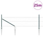 vidaXL Hexagonálna ohrada Zelená 0,4x25 m Kov, vidaXL stĺpy s hrotom 13 ks Ø32 mm 60 cm pozinkovaný kov – Obrázok 3