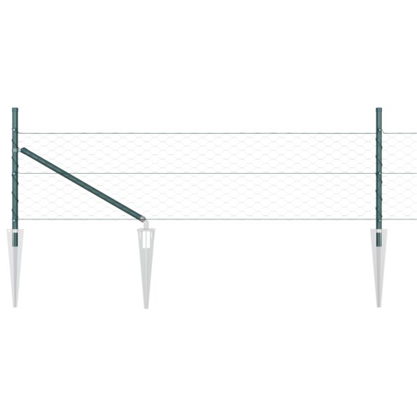 3353081_6.jpg vidaXL Hexagonálna ohrada Zelená 0,4x25 m Kov, vidaXL stĺpy s hrotom 13 ks Ø32 mm 60 cm pozinkovaný kov – Obrázok 6