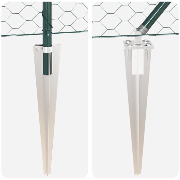 3353081_8.jpg vidaXL Hexagonálna ohrada Zelená 0,4x25 m Kov, vidaXL stĺpy s hrotom 13 ks Ø32 mm 60 cm pozinkovaný kov – Obrázok 8