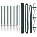 vidaXL súprava oplotenia súprava 2 zelená kov 25 x 1.5 m odolná – Obrázok 2