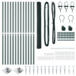 vidaXL súprava oplotenia súprava 2 zelená kov 25 x 1.5 m odolná – Obrázok 4