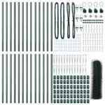 vidaXL Hexagonálny plot Zelený 0.5x50 m Oceľ, vidaXL Stĺpiky na plot so špicom 13 ks Ø32 mm 80 cm Pozinkovaná oceľ – Obrázok 4