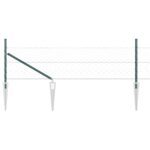 vidaXL Hexagonálny plot Zelený 0.5x50 m Ocelový, vidaXL Stĺpiky k plotu s bodcom 13 ks Ø32 mm 80 cm Galvanizovaná oceľ – Obrázok 6