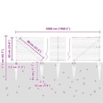 vidaXL Hexagonálny plot Zelený 0,6x50 m Oceľ, vidaXL Plotové stĺpy s hrotom 13 ks Ø32 mm 80 cm Pozinkovaná oceľ – Obrázok 13