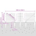 vidaXL Hexagonálne oplotenie Zelené 0.8x50 m Oceľ, vidaXL Stĺpy oplotenia s kolíkom 13 ks Ø32 mm 100 cm Galvanizovaná oceľ – Obrázok 13