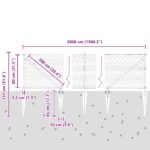 vidaXL hexagonálny plot zelený 0.8x50 m oceľ, vidaXL plotové stĺpy s vrtnou kotvou 13 ks Ø32 mm 100 cm pozinkovaná oceľ – Obrázok 13