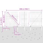 Hexagonálne oplotenie vidaXL Zelené 1x50 m Oceľ, Oplotenie vidaXL s hrotom 13 ks Ø32 mm 120 cm Pozinkovaná oceľ – Obrázok 13