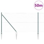 Hexagonálne oplotenie vidaXL Zelené 1x50 m Oceľ, Oplotenie vidaXL s hrotom 13 ks Ø32 mm 120 cm Pozinkovaná oceľ – Obrázok 3