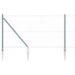 Hexagonálne oplotenie vidaXL Zelené 1x50 m Oceľ, Oplotenie vidaXL s hrotom 13 ks Ø32 mm 120 cm Pozinkovaná oceľ – Obrázok 6
