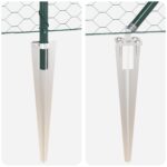 Hexagonálne oplotenie vidaXL Zelené 1x50 m Oceľ, Oplotenie vidaXL s hrotom 13 ks Ø32 mm 120 cm Pozinkovaná oceľ – Obrázok 8