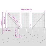 Hexagonálny plot vidaXL Zelený 1.2x50 m Oceľ, Stĺpy na plot vidaXL s hrotom 13 ks Ø32 mm 140 cm Pozinkovaná oceľ – Obrázok 13