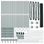 Hexagonálny plot vidaXL Zelený 1.2x50 m Oceľ, Stĺpy na plot vidaXL s hrotom 13 ks Ø32 mm 140 cm Pozinkovaná oceľ – Obrázok 5