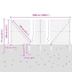 vidaXL šesťuholníkové oplocenie Zelené 1,2x50 m Oceľ, vidaXL stĺpy na oplocenie s hrotom 13 ks Ø32 mm 140 cm pozinkovaná oceľ – Obrázok 13