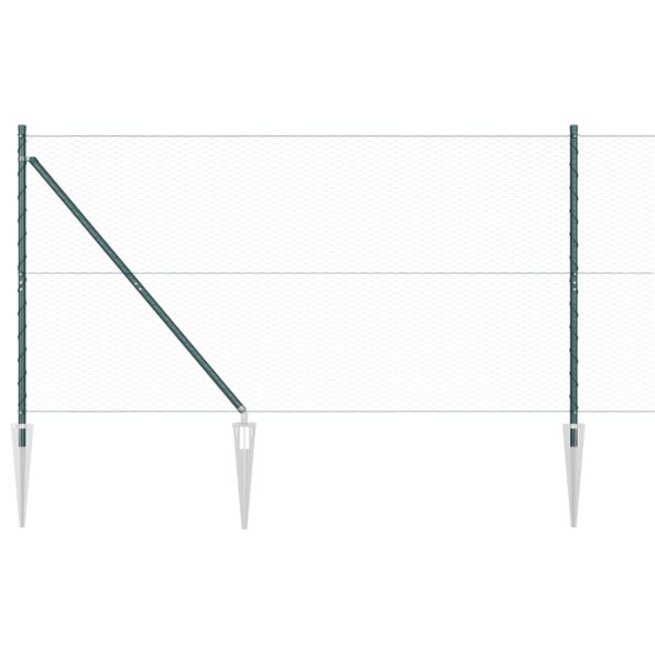 3353135_6.jpg vidaXL šesťuholníkové oplocenie Zelené 1,2x50 m Oceľ, vidaXL stĺpy na oplocenie s hrotom 13 ks Ø32 mm 140 cm pozinkovaná oceľ – Obrázok 6