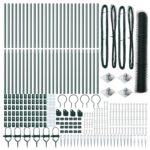 vidaXL hexagónový plot Zelený 1.4x50 m Oceľ, vidaXL plotové stĺpiky so spike 13 ks Ø32 mm 160 cm Pozinkovaná oceľ – Obrázok 4