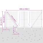 Hexagonový plot vidaXL Zelený 1,5x50 m Oceľ, Plotové stĺpiky vidaXL so špicom 13 ks Ø32 mm 170 cm pozinkovaná oceľ – Obrázok 13