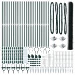 Hexagonálne oplotenie vidaXL Zelené 1.5x50 m Oceľ, Príspevky k oploteniu vidaXL so špicom 13 ks Ø32 mm 170 cm Pozinkovaná oceľ – Obrázok 4