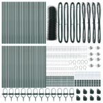 Hexagonová ohrada vidaXL Zelená 0.4x100 m Oceľ, Stĺpy ohrady vidaXL s hrotom 13 ks Ø32 mm 60 cm Galvanizovaná oceľ – Obrázok 4