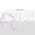 vidaXL Hexagonálny plot Zelený 0,4x100 m Stahl, vidaXL stĺpiky na plot s kolíkmi 13 ks Ø32 mm 60 cm pozinkovaná oceľ – Obrázok 13