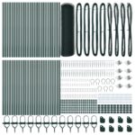 vidaXL Hexagonálne oplotenie zelené 0.5x100 m z ocele, vidaXL Oplotenie stĺpiky s hrotom 13 ks Ø32 mm 80 cm galvanizovaná oceľ – Obrázok 4