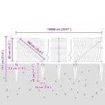 Hexagonálny plot vidaXL Zelený 0.8x100 m Oceľ, Plotové stĺpiky vidaXL so špúľami 13 ks Ø32 mm 100 cm pozinkovaná oceľ – Obrázok 13