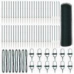 Hexagonálny plot vidaXL Zelený 0.8x100 m Oceľ, Plotové stĺpiky vidaXL so špúľami 13 ks Ø32 mm 100 cm pozinkovaná oceľ – Obrázok 2