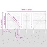vidaXL hexagónový plot zelený 1,2x100 m oceľ, vidaXL plotové stĺpiky s hrotom 13 ks Ø32 mm 140 cm pozinkovaná oceľ – Obrázok 13