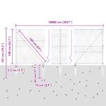 Hexagonálny plot vidaXL Zelený 1,4x100 m Oceľ, Stĺpy k plotu vidaXL s hrotom 13 ks Ø32 mm 160 cm Železo pozinkované – Obrázok 13