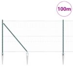 Hexagonálny plot vidaXL Zelený 1,4x100 m Oceľ, Stĺpy k plotu vidaXL s hrotom 13 ks Ø32 mm 160 cm Železo pozinkované – Obrázok 3
