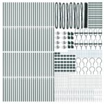 Hexagonálny plot vidaXL Zelený 1,4x100 m Oceľ, Stĺpy k plotu vidaXL s hrotom 13 ks Ø32 mm 160 cm Železo pozinkované – Obrázok 4