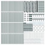 vidaXL Hexagonálne Oplotenie Zelené 1,5x100 m Oceľ, VidaXL Oplotené Stĺpy s Hrotom 13 ks Ø32 mm 170 cm Pozinkovaná Oceľ – Obrázok 4