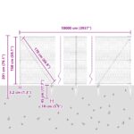 Hexagonálny plot vidaXL Zelený 1,5x100 m Oceľ, Plotové stĺpy vidaXL s hrotom 13 ks Ø32 mm 170 cm Pozinkovaná oceľ – Obrázok 13