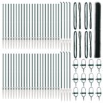 Hexagonálny plot vidaXL Zelený 1,5x100 m Oceľ, Plotové stĺpy vidaXL s hrotom 13 ks Ø32 mm 170 cm Pozinkovaná oceľ – Obrázok 2