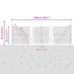 Hexagónový plot vidaXL Zelený 0.5x10 m Oceľ, Plotové stĺpiky vidaXL so základnými doskami 7 ks Ø32mm 70cm Pozinkovaná oceľ – Obrázok 13