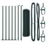 Hexagónový plot vidaXL Zelený 0.5x10 m Oceľ, Plotové stĺpiky vidaXL s doskami 7 ks Ø32mm 70cm pozinkovaná oceľ – Obrázok 2