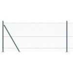 vidaXL hexagónový plot zelený 1x10 m oceľ, vidaXL plotové stĺpy s podlahovými doskami 7 ks Ø32mm 110cm pozinkovaná oceľ – Obrázok 6