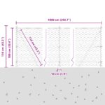 Hexagonálny plot vidaXL Zelený 1x10 m Oceľ, Stĺpy plotu vidaXL s základovými doskami 7 ks Ø32mm 110cm pozinkovaná oceľ – Obrázok 13