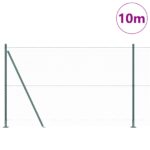 vidaXL Zelené hexagonové oplotenie 1,5x10 m z ocele, vidaXL Stĺpiky oplotenia s podložkami 7 ks Ø32mm 83,5cm z pozinkovanej ocele – Obrázok 3