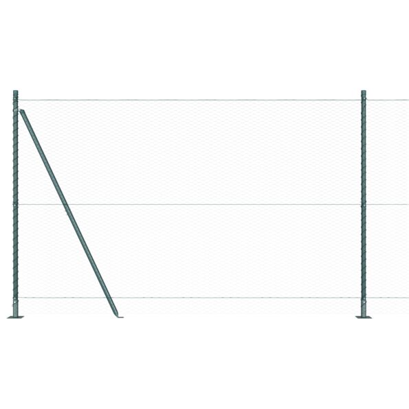 3353493_6.jpg vidaXL Zelené hexagonové oplotenie 1,5x10 m z ocele, vidaXL Stĺpiky oplotenia s podložkami 7 ks Ø32mm 83,5cm z pozinkovanej ocele – Obrázok 6