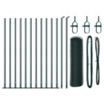 vidaXL Hexagonálny plot Zelený 0.4x25 m Oceľ, vidaXL plotové stĺpiky s podložkami 13 ks Ø32mm 50cm pozinkovaná oceľ – Obrázok 2