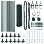 vidaXL Hexagonálny plot Zelený 0.4x25 m Oceľ, vidaXL plotové stĺpiky s podložkami 13 ks Ø32mm 50cm pozinkovaná oceľ – Obrázok 4
