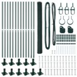 vidaXL Sada plotov Sada 2 Zelená Kov, PVC 25 x 1.5 m Odolné – Obrázok 4