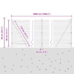 Hexagonálny plot vidaXL Zelený 0,8x50 m Oceľ, Súprava stĺpikov vidaXL s základňami 13 ks Ø32mm 90cm pozinkovaná oceľ – Obrázok 13