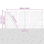 Zelené hexagonálne oplotenie vidaXL 1x50 m z ocele, Oplotenie vidaXL s základnými doskami 13 ks Ø32 mm 110 cm z pozinkovanej ocele – Obrázok 13