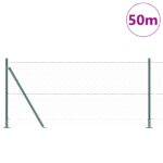 Zelené hexagonálne oplotenie vidaXL 1x50 m z ocele, Oplotenie vidaXL s základnými doskami 13 ks Ø32 mm 110 cm z pozinkovanej ocele – Obrázok 3