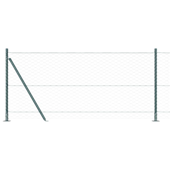 3353555_6.jpg Zelené hexagonálne oplotenie vidaXL 1x50 m z ocele, Oplotenie vidaXL s základnými doskami 13 ks Ø32 mm 110 cm z pozinkovanej ocele – Obrázok 6