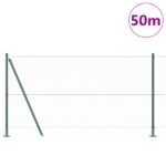 vidaXL Hexagon Fence Zelená 1.2x50 m Oceľ, vidaXL Plotové stĺpy s podložkami 13 ks Ø32mm 68.5cm Zinkovaná oceľ – Obrázok 3