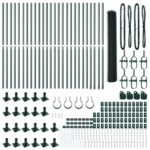 vidaXL Hexagon Fence Zelená 1.2x50 m Oceľ, vidaXL Plotové stĺpy s podložkami 13 ks Ø32mm 68.5cm Zinkovaná oceľ – Obrázok 4